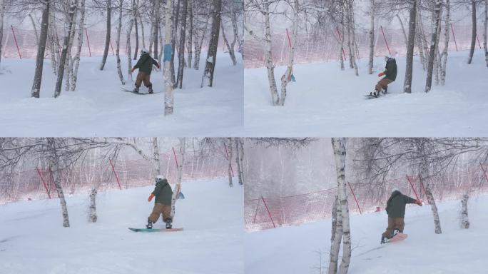 林子里滑野雪 崇礼万龙滑雪场