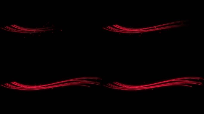 红色 唯美光线 粒子线条 光条 起伏线条