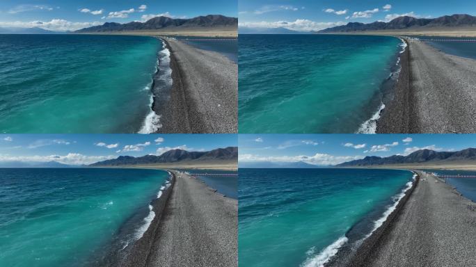 新疆赛里木湖月亮湾清澈湖水【精品】