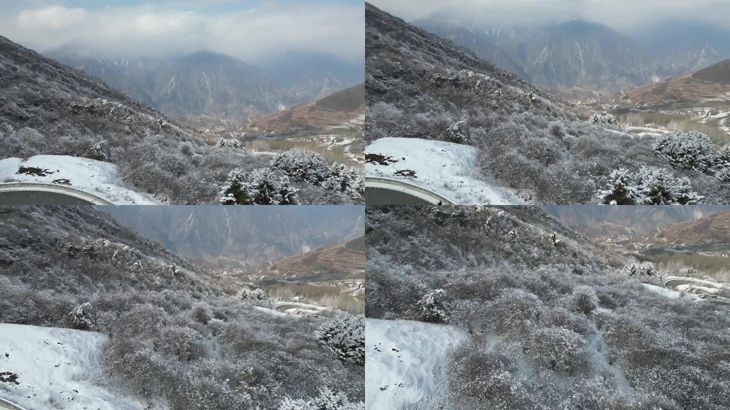 四川阿坝茂县九鼎山太子岭风景航拍