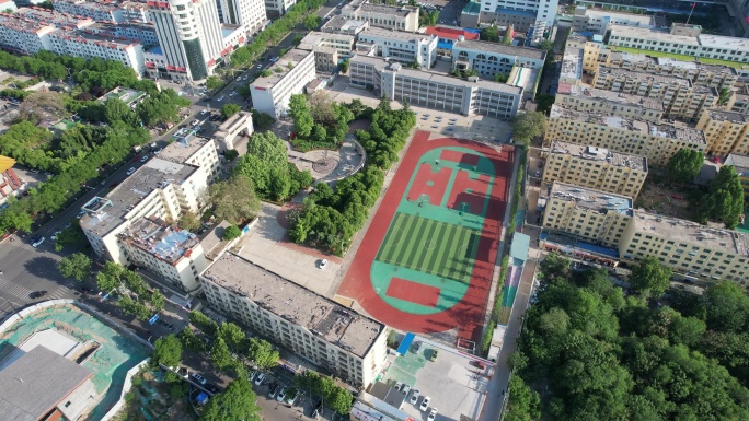 济宁运河实验中学校园建筑航拍实拍