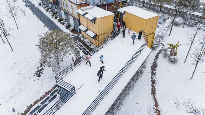 长沙冬天雪景大雪纷飞冬季下雪【精品】