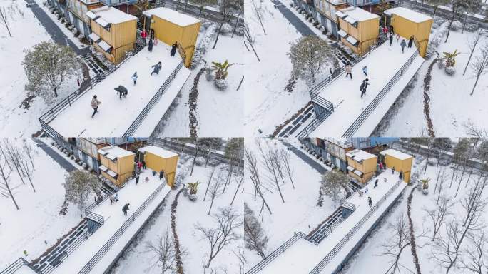 长沙冬天雪景大雪纷飞冬季下雪【精品】