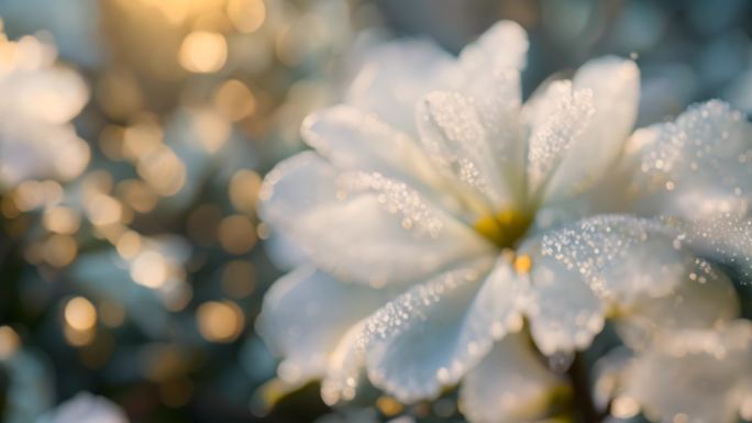 AI冰雪鲜花视频素材