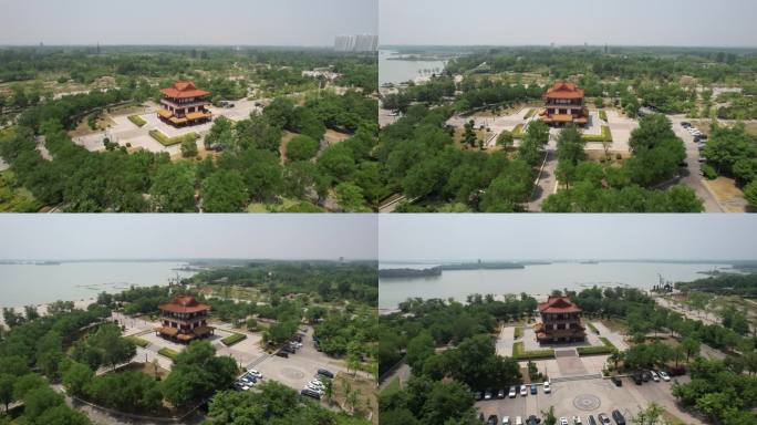 济宁太白湖新区景区风景航拍实拍