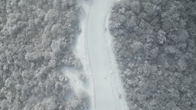 四川阿坝茂县九鼎山太子岭滑雪场风景航拍