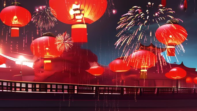 龙年过年新年春节元宵节背景舞台宽屏超宽屏