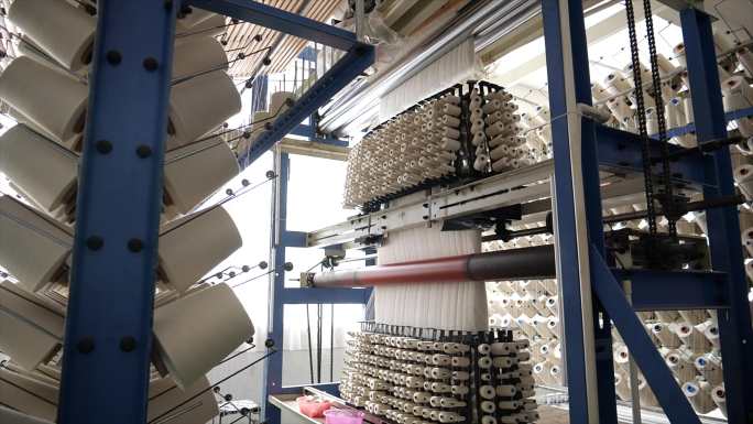 4K棉花棉被工厂纺织制作过程慢动作