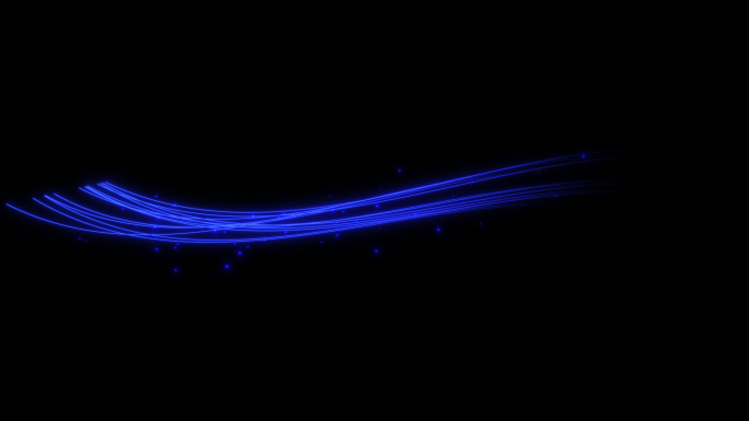 蓝色 唯美光线 粒子线条 光条 起伏线条