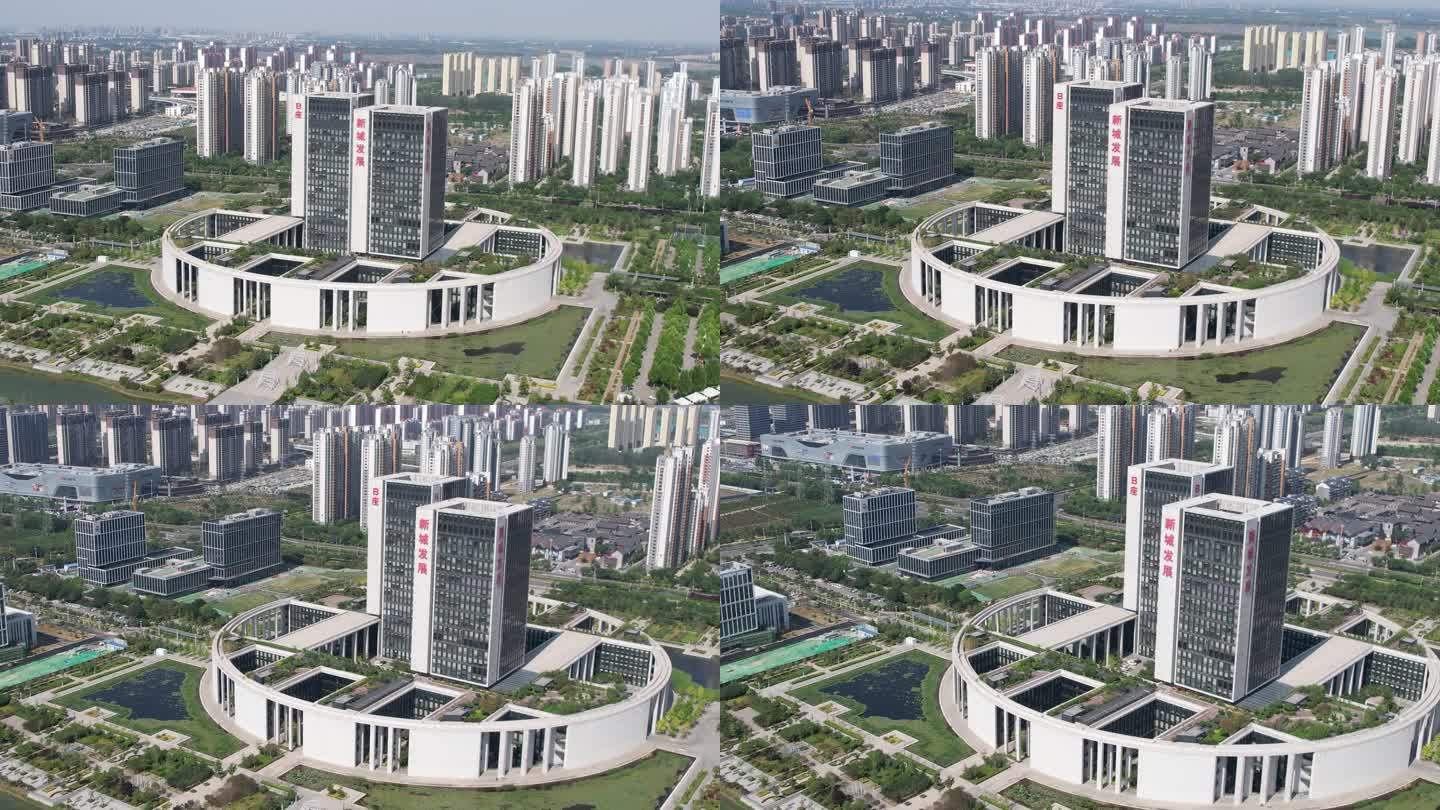 济宁新城发展大厦城市地标建筑航拍