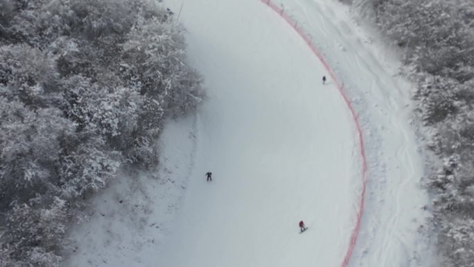 四川阿坝茂县九鼎山太子岭滑雪场风景航拍