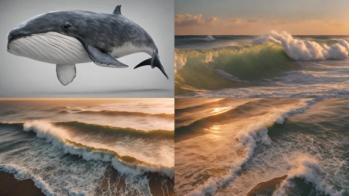 鲸鱼海洋海浪