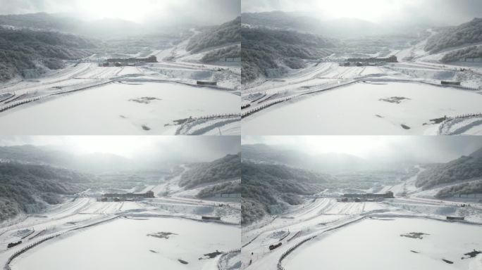 四川阿坝茂县九鼎山太子岭滑雪场风景航拍