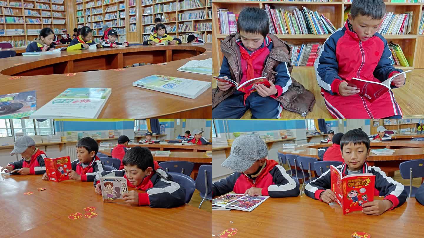 少数民族学生在图书馆学习