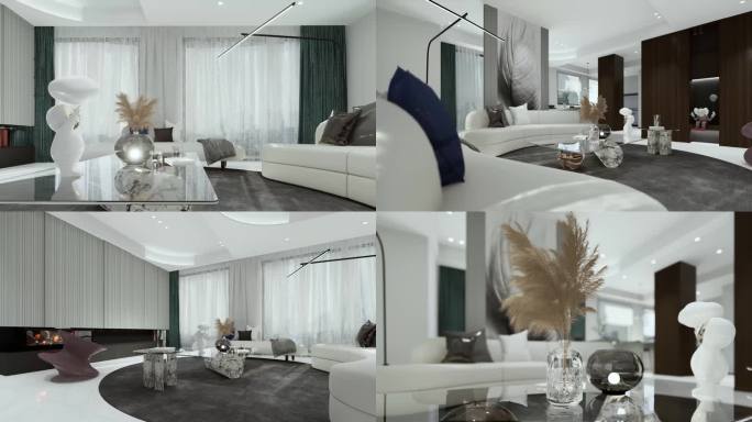 白色客厅-室内设计