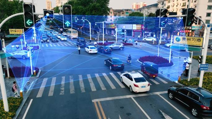城市交通路口 点线面立体交通 科技城市