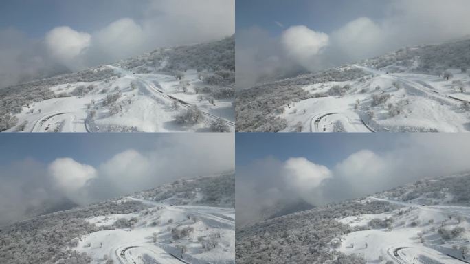 四川阿坝茂县九鼎山太子岭滑雪场风景航拍