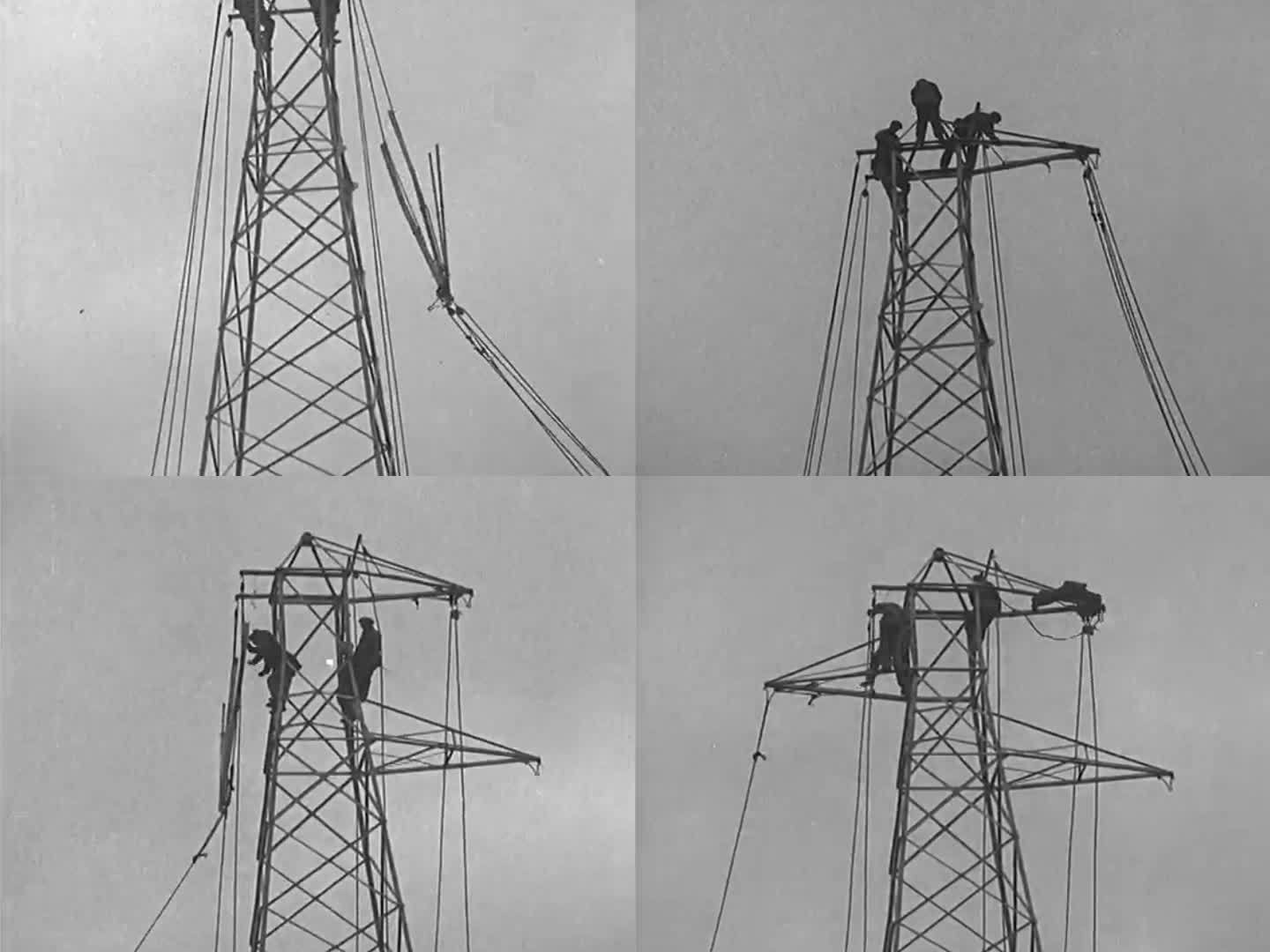 上世纪电网建设 电力铁塔建设