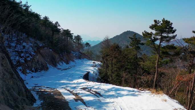 台州市黄岩大寺基林场雪景，大寺基万福寺