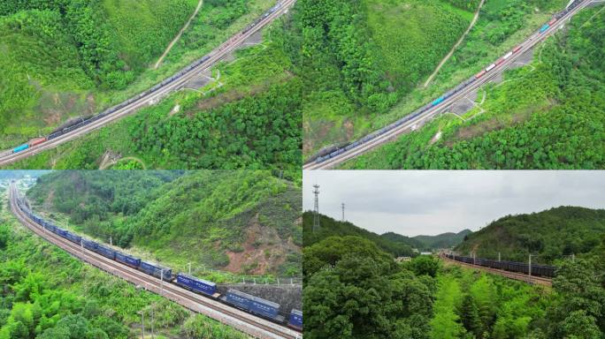 俯拍铁路物流   特运列车