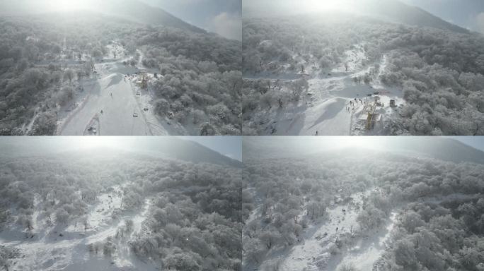 四川阿坝茂县九鼎山太子岭滑雪场风景航拍