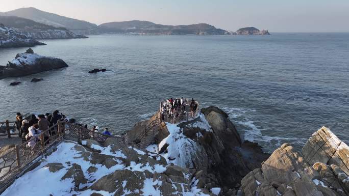 威海 下雪 猫头山观景台 4k高清