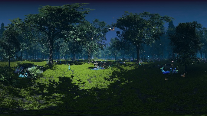 360全景发光动态树林 奇幻动态树林