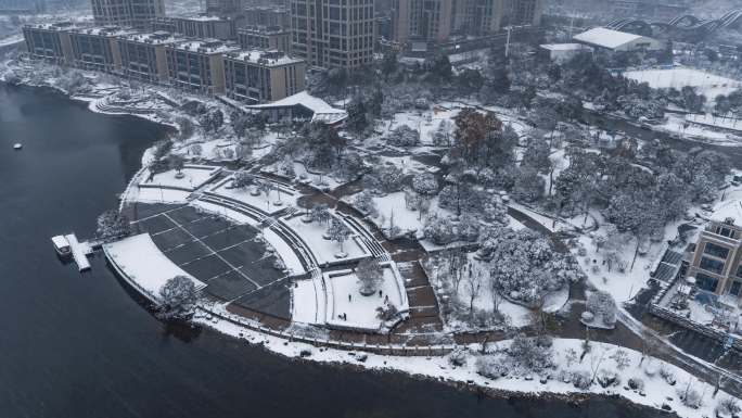 长沙冬天雪景大雪纷飞冬季下雪【精品】