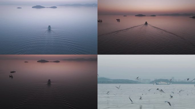 太湖 无锡 鼋头渚 落日