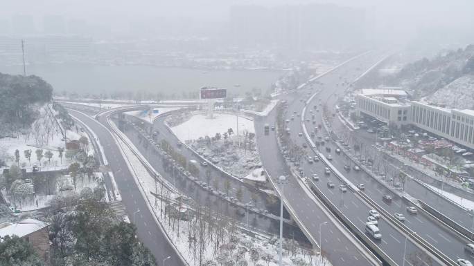 长沙冬天雪景大雪纷飞冬季下雪【精品】