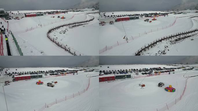 四川阿坝茂县九鼎山太子岭滑雪场风景航拍