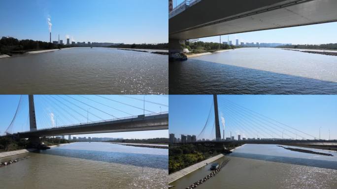 济宁兴唐运河大桥城市建筑航拍实拍