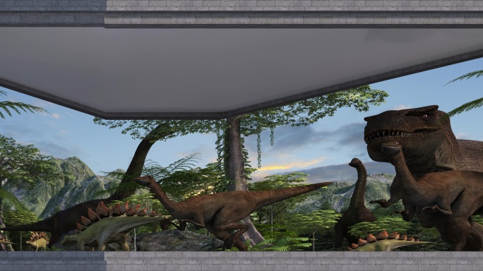 侏罗纪裸眼3D 恐龙裸眼3D视频