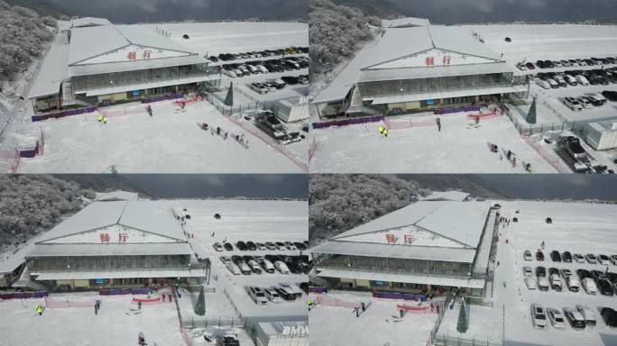 四川阿坝茂县九鼎山太子岭滑雪场风景航拍