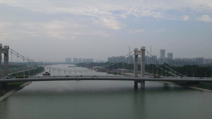 济宁八里庙大桥城市建筑航拍实拍