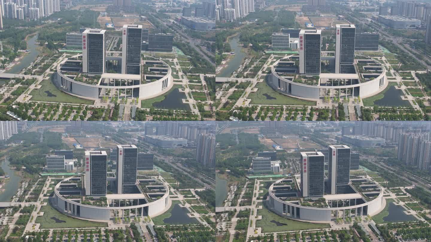 济宁新城发展大厦城市地标建筑航拍实拍