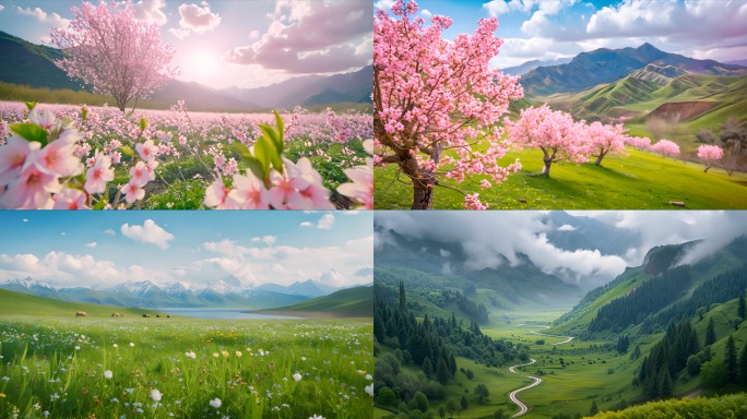 大美中国四季新疆天山美景4K素材