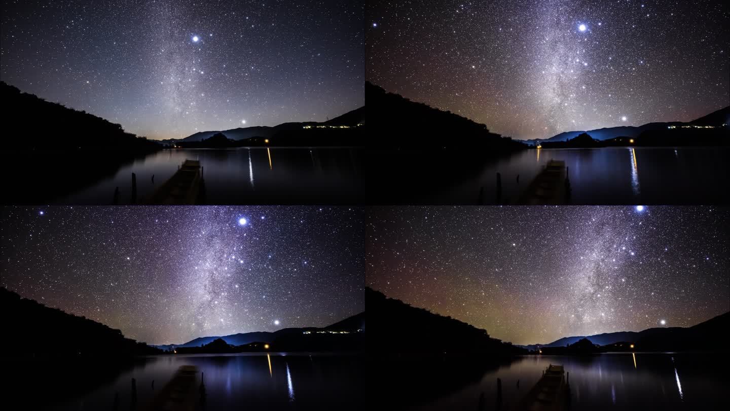 4K泸沽湖璀璨星空 高质量星空素材