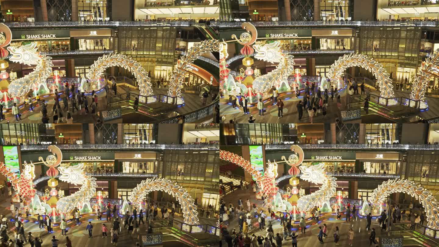 4K广州天环购物中心春节的龙