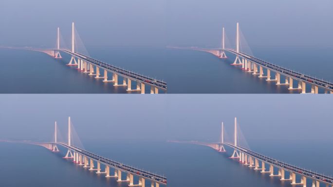 航拍上海长兴岛长江大桥