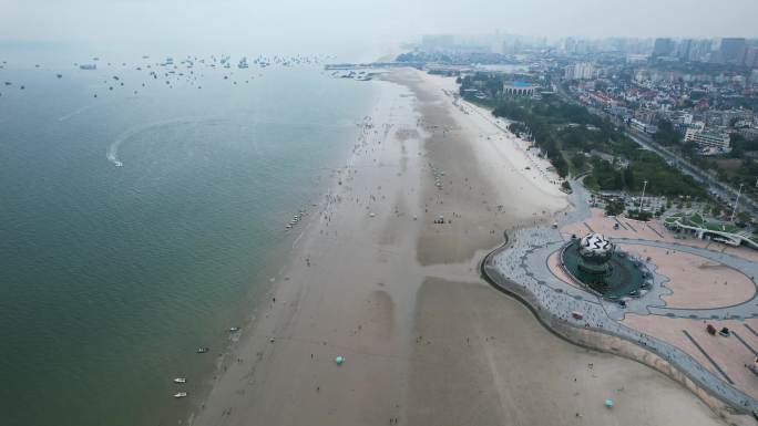 大海海洋沙滩广西北海银滩航拍