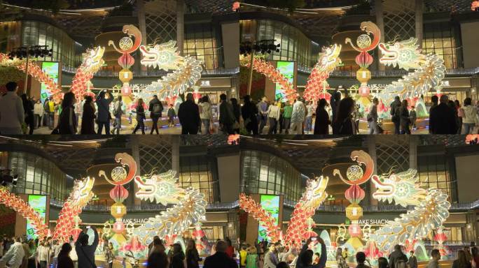 4K广州天环购物中心春节的龙