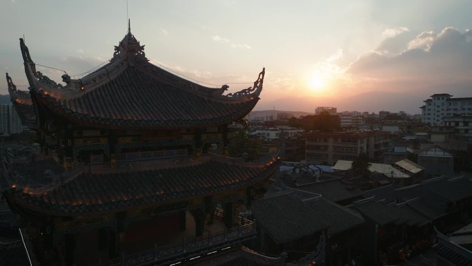 建昌古城 航拍 夕阳