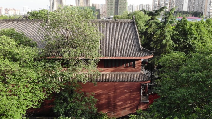 成都千年古寺成华区龙潭寺古寺寺庙 航拍