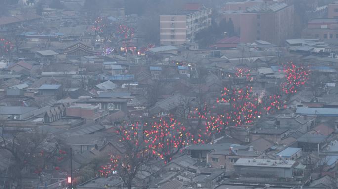 北京模式口大街红灯笼日转夜延时摄影5