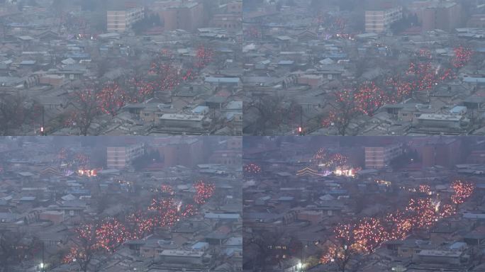 北京模式口大街红灯笼日转夜延时摄影5