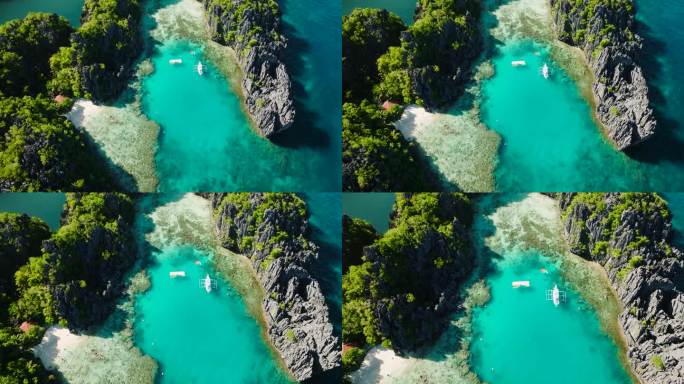 米尼洛克岛的绿松石泻湖。爱妮岛，菲律宾。