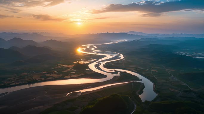 大美中国航拍湿地九曲黄河黄河大江