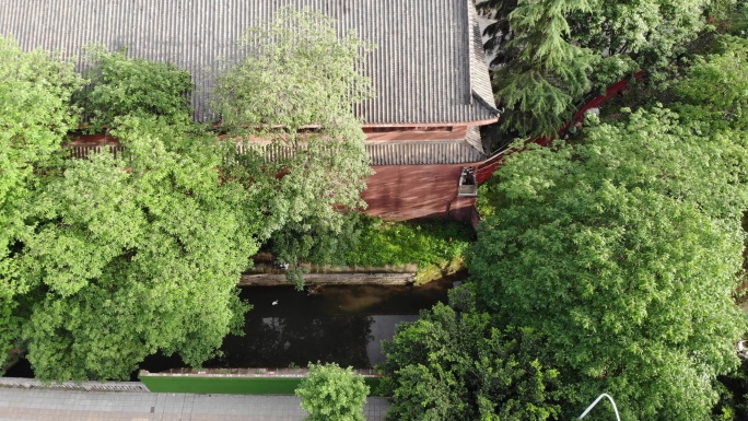 成都千年古寺成华区龙潭寺古寺寺庙航拍