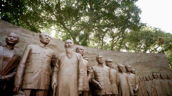 红岩开国领袖群雕像实拍视频